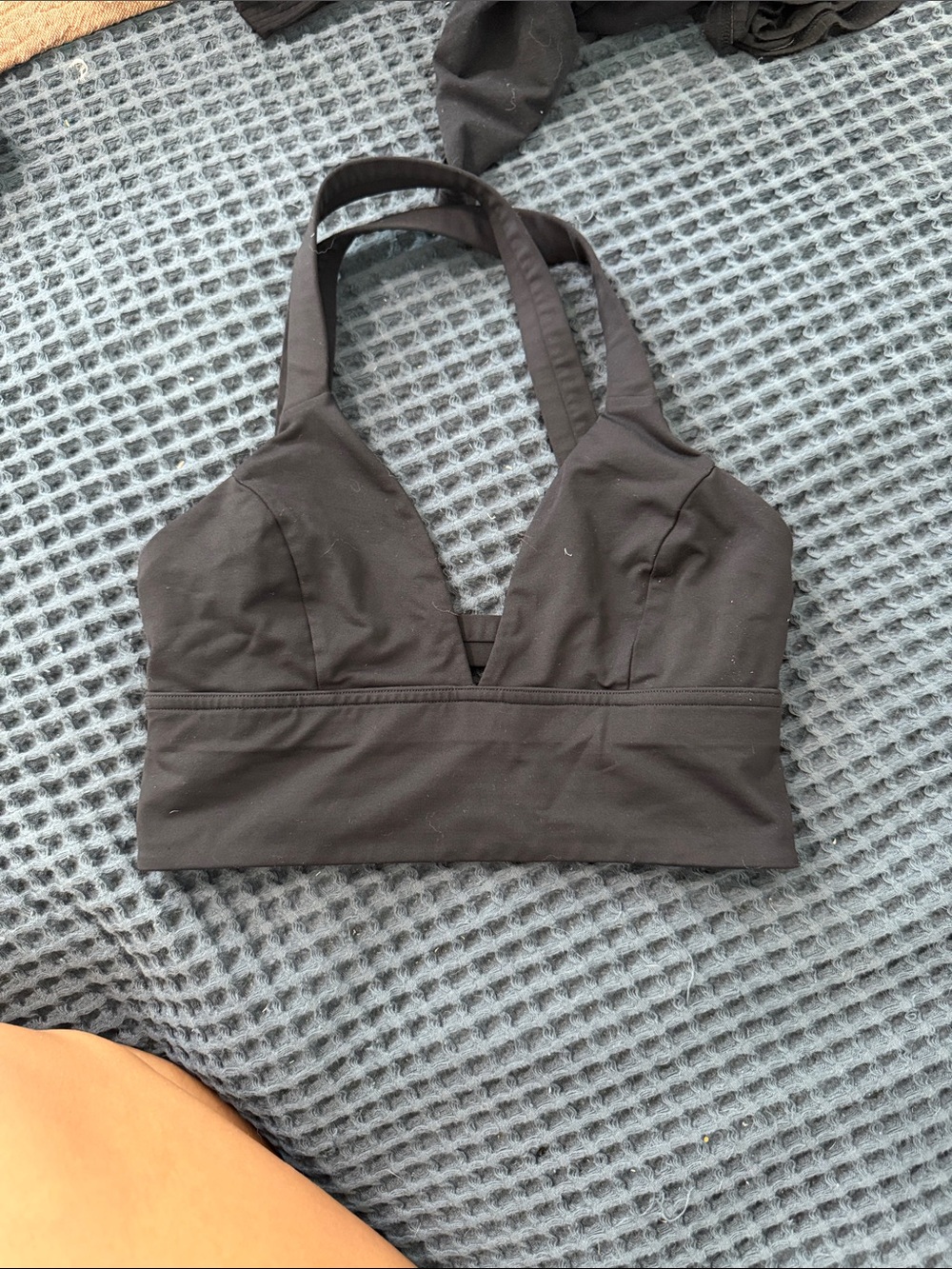 lululemon athletica Black V-Neck Halter Sports Bra